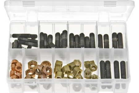 Assorted Box of Exhaust Manifold Studs & Nuts - Metric