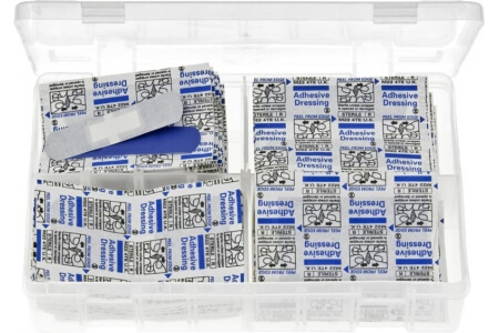 Assorted Box of Adhesive Dressings (Plasters) - Blue Detectable Wash-proof