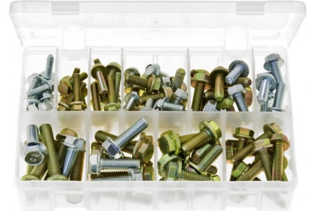 Assorted Box of Serrated Flanged Set Screws - Metric
