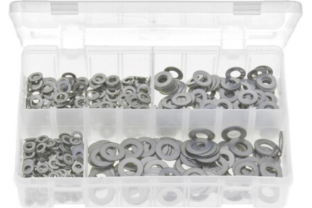 Assorted Box of Stainless Steel Flat Washers - Metric
