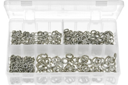 Assorted Box of Stainless Steel Spring Washers - Metric