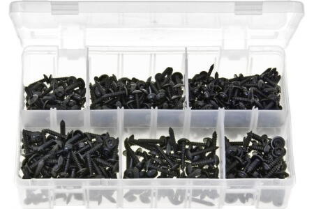 Assorted Box of Self-Tapping Screws Flanged Pan Head - TORX Black