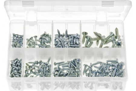 Assorted Box of Self-Tapping Screws - Various Types