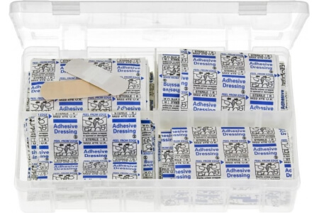 Assorted Box of Adhesive Dressings (Plasters) - Stretch Fabric & Wash-proof