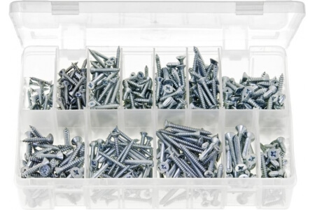 Assorted Box of Self-Tapping Screws Countersunk - Pozi