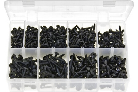 Assorted Box of Self-Tapping Screws Flanged - Pozi Black