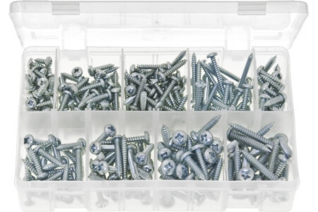 Assorted Box of Self-Tapping Screws Pan Head - Pozi (Large Sizes)
