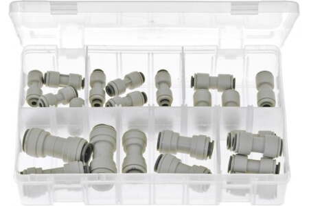 Assorted Box of JG 'Speedfit' Push-Fit Tube Couplings - Straights, Imperial