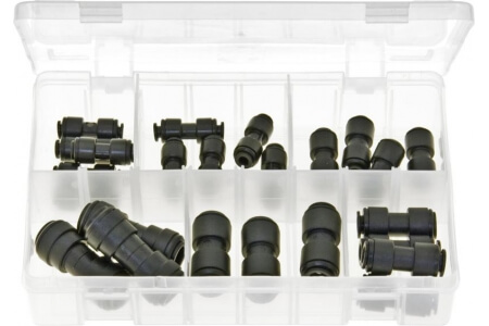 Assorted Box of JG 'Speedfit' Push-Fit Tube Couplings - Straights, Metric