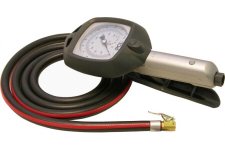 PCL Dial Type Air Line Gauge with 1.8 m (6') Hose and Euro-style connector