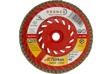 DRONCO 'JET Zircon' Zirconium Flap Discs
