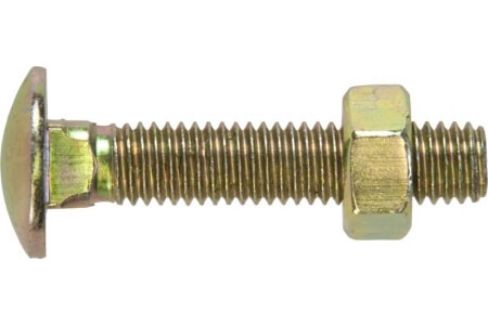 Coach Bolts with Steel Nuts, Cup Square Head - Metric, Fully Threaded