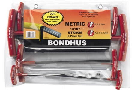 BONDHUS Balldriver/Hex T-Handles - Metric Set
