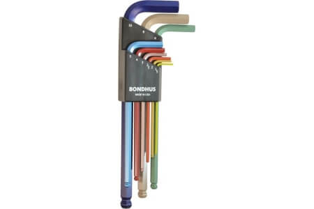 BONDHUS Colour Coded Ball End Hex Key Wrenches - Metric Set