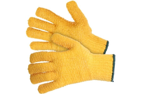 Yellow Kriss-Kross Gripper Gloves